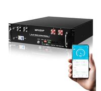 MFUZOP Batterie Lithium 48V 100Ah LiFePO4 5,12 kWh, Batterie Rack Serveur avec BMS 100A Intégré, Bluetooth & App, 15000+ Cycles, pour Énergie Solaire, Off-Grid, Camping-Car (48V 100Ah (1 Pack))