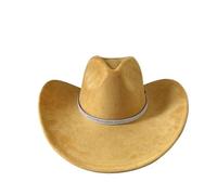 MFWHEFJ Chapeau Cowboy Cowboy Hat Suede Material Water Drop Top Men's and Women's Knight(11)