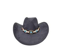 MFWHEFJ Chapeau Cowboy Cowboy Hat Suede Material Water Drop Top Men's and Women's Knight(21)