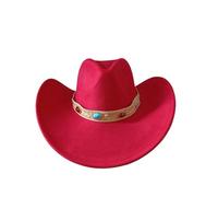 MFWHEFJ Chapeau Cowboy Cowboy Hat Suede Material Water Drop Top Men's and Women's Knight(39)