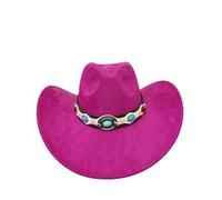 MFWHEFJ Chapeau Cowboy Cowboy Hat Suede Material Water Drop Top Men's and Women's Knight(7)