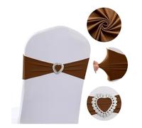 MFWHEFJ Noeud Chaise Mariage 10/50pcs Ceintures de Chaise nœud de Mariage | Avec boucle en forme de cœur, fournitures de fête, d'hôtel, de banquet, décorations for la maison(Coffee,50pcs)