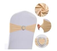 MFWHEFJ Noeud Chaise Mariage 10/50pcs Ceintures de Chaise nœud de Mariage | Avec boucle en forme de cœur, fournitures de fête, d'hôtel, de banquet, décorations for la maison(Champagne,10 pcs)