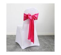 MFWHEFJ Noeud Chaise Mariage 50PCS Christmas Green Satin Chair Sashes | 17*275cm Silk Ties Bows Designed For Wedding Party Banquet(Rose Red)
