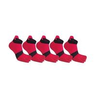 MFWHEFJ Separateur Orteil 5 paires de chaussettes à 5 doigts, grande taille, rayée en coton, couleur vive, absorbant la sueur(5 Pairs Red,EU 43-47)