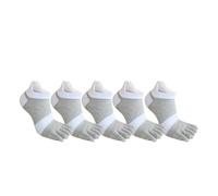 MFWHEFJ Separateur Orteil 5 paires de chaussettes à 5 doigts, grande taille, rayée en coton, couleur vive, absorbant la sueur(5 Pairs Gray,EU 43-47)