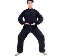 MFWHEFJ Tenue Tai Chi Uniforme Tai Chi, vêtements Traditionnels Chinois de Kung Fu, Tenue d'exercice Wushu des Arts Martiaux Wing Chun Taiji(Black,2XL)