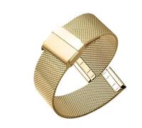 MFXFKOKGAX Bracelet De Montre For Acier Inoxydable For Boucle Sécurité, 16 Mm, 18, 20, 22, Adapté For Bracelets For Tête Plate Universels For Métal For Milanais(Gold,16mm)
