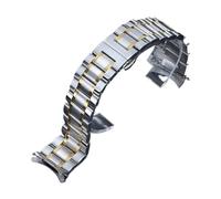 MFXFKOKGAX Bracelet De Montre For Acier Inoxydable For Extrémité Incurvée, Compatible For Les Bracelets For Longines 22 Mm For 24, Fermoir Papillon Universel(Silver Gold,22mm)