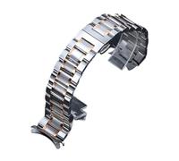 MFXFKOKGAX Bracelet De Montre For Acier Inoxydable For Extrémité Incurvée, Compatible For Les Bracelets For Longines 22 Mm For 24, Fermoir Papillon Universel(Silver Rose Gold,24mm)