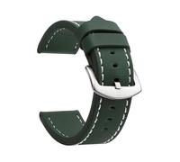 MFXFKOKGAX Bracelet De Montre For Samco For Cuir Vintage, Accessoire Sport, Boucle For Acier Inoxydable, 18 Mm, 20(Army Green Silver 2)