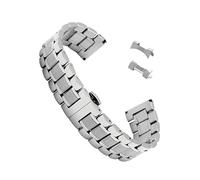 MFXFKOKGAX Bracelet De Montre Incurvé For Acier Inoxydable, Compatible For Les Modèles For Longines For Omega, For Métal Massif For Boucle Papillon(Silver,22mm)