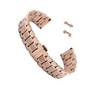 MFXFKOKGAX Bracelet De Montre Incurvé For Acier Inoxydable, Compatible For Les Modèles For Longines For Omega, For Métal Massif For Boucle Papillon(Rose Gold,20mm)