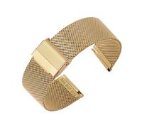 MFXFKOKGAX Bracelet de montre milanais for maille 0,6 mm, 12/14/16/18/20/22/24, bracelet for acier inoxydable for dégagement rapide, réglable, double boucle sécurité(Gold,14mm)