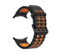 MFXFKOKGAX Bracelet For Silicone Bleu Marine For Samsung Galaxy Watch 7 Ultra 47 Mm, Sport Bicolore Sans Espace(Black Orange-B)