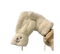 MFXFKOKGAX Gants Blancs En Peluche Ours Mignons, Épais Et Chauds, Parfaits For L'hiver, Les Promenades Extérieur Balades Par Temps Froid Coupe-vent. Moufles À Suspendre Autour Du Cou(Black)