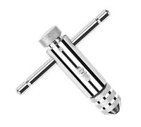 MFXFKOKGAX Tourne-à-gauche À Cliquet Réglable Multi-tailles M3-M12, Outil Poignée En T Avec Taraud Et Alésoir, Argent(M3-M8 standard)