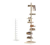 MFYDPP Bibliothèque à Colonne Vertébrale à 9 Niveaux, Bibliothèque en Métal, Bibliothèque Verticale Rotative à 360 Degrés Adaptée Au Salon Et Au Bureau(Size:9,Color:Blanc)