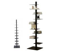 MFYDPP Bibliothèque à Colonne Vertébrale à 9 Niveaux, Bibliothèque en Métal, Bibliothèque Verticale Rotative à 360 Degrés Adaptée Au Salon Et Au Bureau(Size:9,Color:Noir)