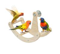 MFYOUPK Jouet Perchoir pour Oiseaux,Perchoir Rotatif en Bois pour Cage | Jouet Interactif pour Canaris Perruches et Autres Oiseaux - Maison