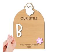 MFYOUPK Kit d'Empreinte de Main de Bébé,Art d'Empreinte de Pied en Bois pour Bébé Halloween | Plaquette Artisanat Souvenir Pour Parents Chambre Bébé Cadeau Naissance Noël Halloween Déco
