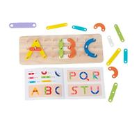 MFYOUPK Puzzle Alphabet - Tableau À Piquets pour Le Tri des Formes Et des Couleurs | Empilage de Chiffres et Puzzles de Formes en Bois,pour Competences Motrices Garcons Filles Jeu Anniversaire Noel