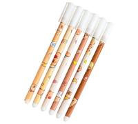 MFYOUPK Stylo Gomme Encre Gel | 6 Pièces Stylos Capybara à Pointe Fine | Fournitures Scolaires pour Écriture Dessin Journal Devoirs Étudiants Garçons Filles
