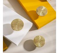 MFYS Bouton d'armoire d'or Bouton de tiroir en laiton solide pour dresser de chambre (1, diamètre supérieur 33mm)