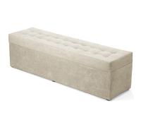MG Design Banc Coffre 45 × 160 cm Beige - Rangement 190 L, Charge 300 kg, Surface Finement structurée et résistante, Entretien Facile - pour Salon, Chambre, entrée