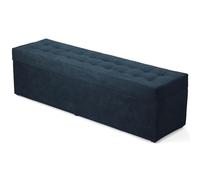 MG Design Banc Coffre 45 × 160 cm Bleu Marine - Rangement 190 L, Charge 300 kg, Surface Finement structurée et résistante, Entretien Facile - pour Salon, Chambre, entrée