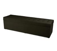 MG Design Banc Coffre 45 × 160 cm Schwarz - Rangement 190 L, Charge 300 kg, Surface Douce avec léger reflet, Entretien Facile - pour Salon, Chambre, entrée