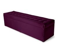 MG Design Banc Coffre 45 × 160 cm Violet - Rangement 190 L, Charge 300 kg, Surface Douce, Entretien Facile - pour Salon, Chambre, entrée