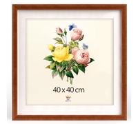 MG Design Cadre photo 40 x 40 cm - Cadre poster Marron à haut profil avec verre acrylique incassable, avec passe-partout, portrait & paysage, fixation murale stable