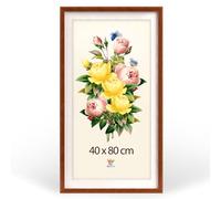 MG Design Cadre photo 40 x 80 cm - Cadre poster Marron à haut profil avec verre acrylique incassable, avec passe-partout, portrait & paysage, fixation murale stable