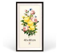 MG Design Cadre photo 40 x 80 cm - Cadre poster Noir à haut profil avec verre acrylique incassable, avec passe-partout, portrait & paysage, fixation murale stable