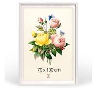 MG Design Cadre photo 70 x 100 cm - Cadre poster Blanc à haut profil avec verre acrylique incassable, avec passe-partout, portrait & paysage, fixation murale renforcée