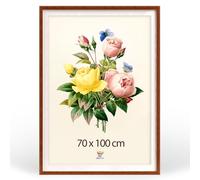 MG Design Cadre photo 70 x 100 cm - Cadre poster Marron à haut profil avec verre acrylique incassable, avec passe-partout, portrait & paysage, fixation murale renforcée