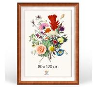 MG Design Cadre photo 80 x 120 cm - Cadre poster Marron profil mouluré en bois véritable, verre acrylique incassable, passe-partout, portrait & paysage, fixation murale renforcée