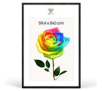 MG Design Cadre photo A1 59,4 x 84,1 cm - Cadre en bois Noir avec verre acrylique incassable, portrait & paysage avec fixation murale stable