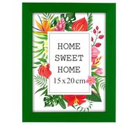 MG Design Cadre photo en bois 15 x 20 cm Vert - plexiglas transparent, à suspendre vertical et horizontal - pour photos, posters et puzzles