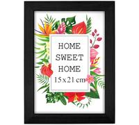 MG Design Cadre photo en bois 15 x 21 cm noir avec verre acrylique - idéal pour suspendre ou poser, parfait pour mettre en valeur vos photos, affiches ou puzzles dans votre intérieur avec élégance