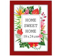 MG Design Cadre photo en bois 18 x 21 cm rouge avec verre acrylique - idéal pour suspendre ou poser, parfait pour mettre en valeur vos photos, affiches ou puzzles dans votre intérieur avec élégance