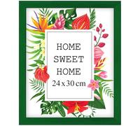Mg Design Cadre photo en bois 24x30 cm vert avec verre acrylique - idéal pour suspendre ou poser, parfait pour mettre en valeur vos photos, affiches ou puzzles dans votre intérieur avec élégance