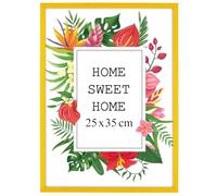MG Design Cadre photo en bois 25 x 35 cm jaune avec verre acrylique - idéal pour suspendre ou poser, parfait pour mettre en valeur vos photos, affiches ou puzzles dans votre intérieur avec élégance