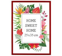 MG Design Cadre photo en bois 25 x 35 cm Rouge - plexiglas transparent, à suspendre vertical et horizontal - pour photos, posters et puzzles