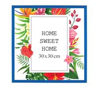 MG Design Cadre photo en bois 30 x 30 cm bleu avec verre acrylique - idéal pour suspendre ou poser, parfait pour mettre en valeur vos photos, affiches ou puzzles dans votre intérieur avec élégance