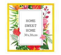 MG Design Cadre photo en bois 30 x 30 cm Jaune - plexiglas transparent, à suspendre vertical et horizontal - pour photos, posters et puzzles