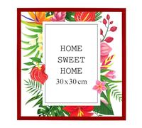 MG Design Cadre photo en bois 30 x 30 cm rouge avec verre acrylique - idéal pour suspendre ou poser, parfait pour mettre en valeur vos photos, affiches ou puzzles dans votre intérieur avec élégance