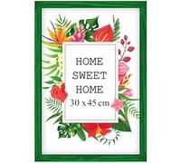 MG Design Cadre photo en bois 30 x 45 cm Vert - plexiglas transparent, à suspendre vertical et horizontal - pour photos, posters et puzzles