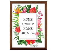 MG Design Cadre photo en bois 40 x 60 cm Marron - plexiglas transparent, à suspendre vertical et horizontal - pour photos, posters et puzzles